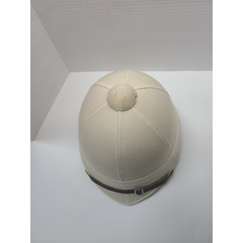 Vintage British Military Pith Vietnam Sun Helmet Hat Safari Tan Twill Cover - Picture 2 of 15